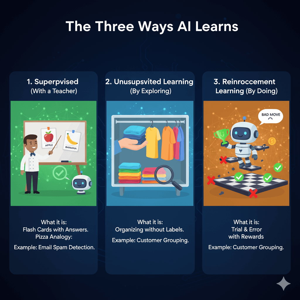 The Three Ways AI Learns
