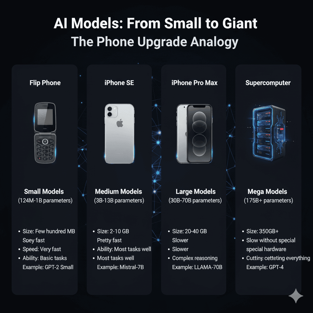 AI Model Sizes: From Small to Giant