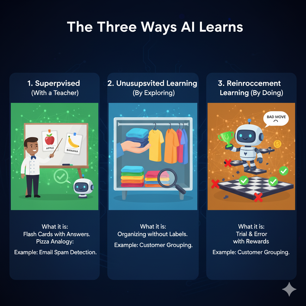 The Three Ways AI Learns